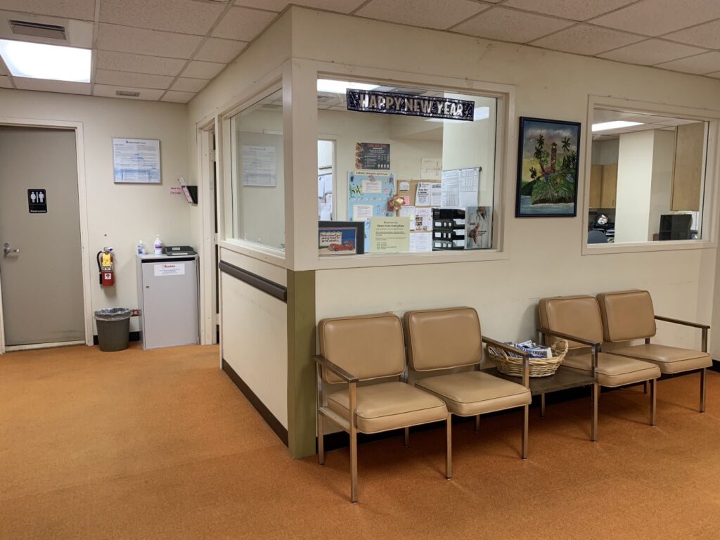 Empty hospital waiting room
